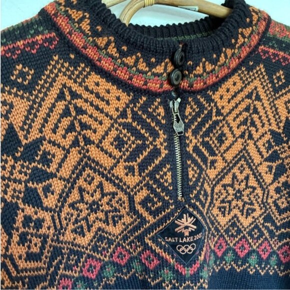 Dale of Norway Faire Isle Apres Ski Sweater 2002 Olympics Men’s Large - Picture 6 of 8